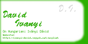 david ivanyi business card